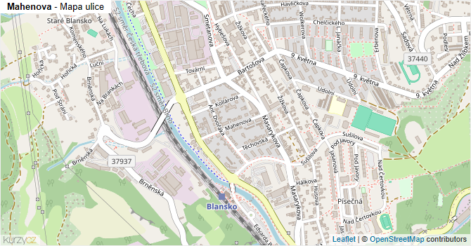 Mahenova - mapa ulice