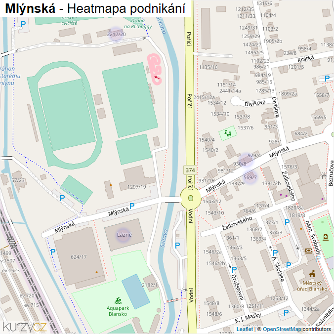 Mapa Mlýnská - Firmy v ulici.