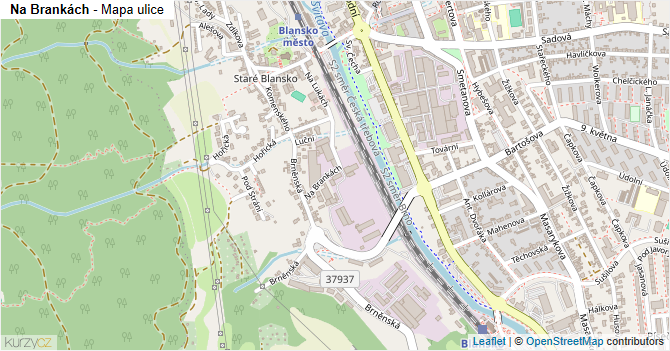 Na Brankách - mapa ulice
