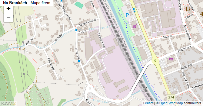 Na Brankách - mapa firem