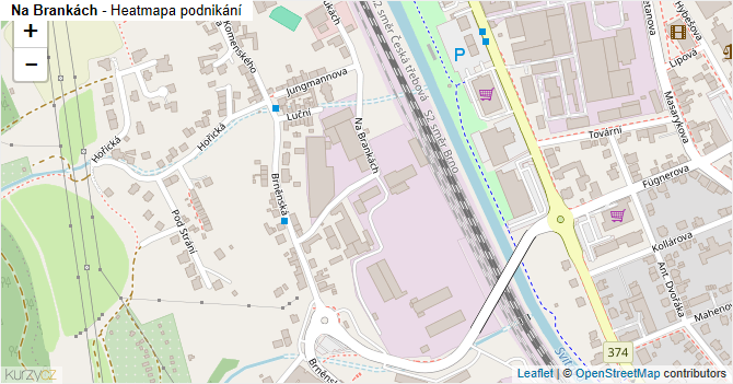 Na Brankách - mapa podnikání