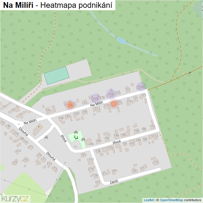 Mapa Na Milíři - Firmy v ulici.