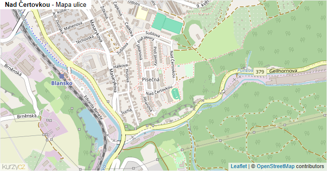 Nad Čertovkou - mapa ulice