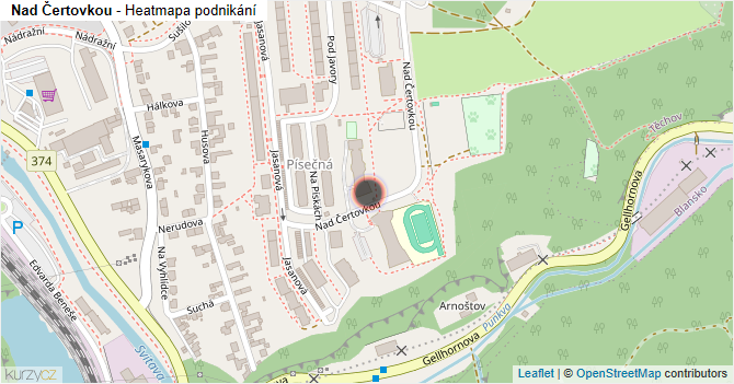 Nad Čertovkou - mapa podnikání