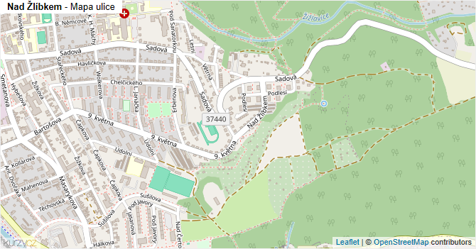 Nad Žlíbkem - mapa ulice