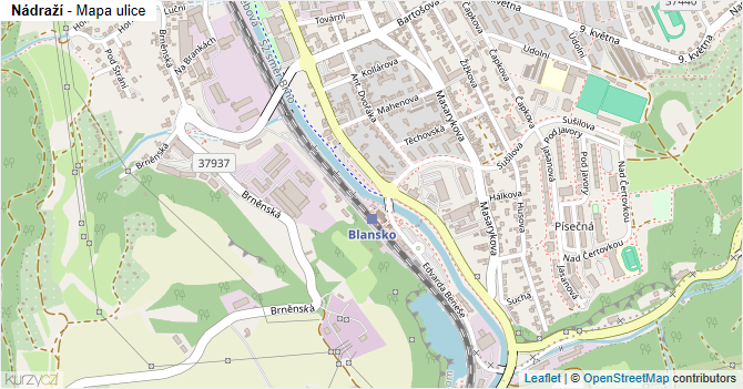 Nádraží - mapa ulice