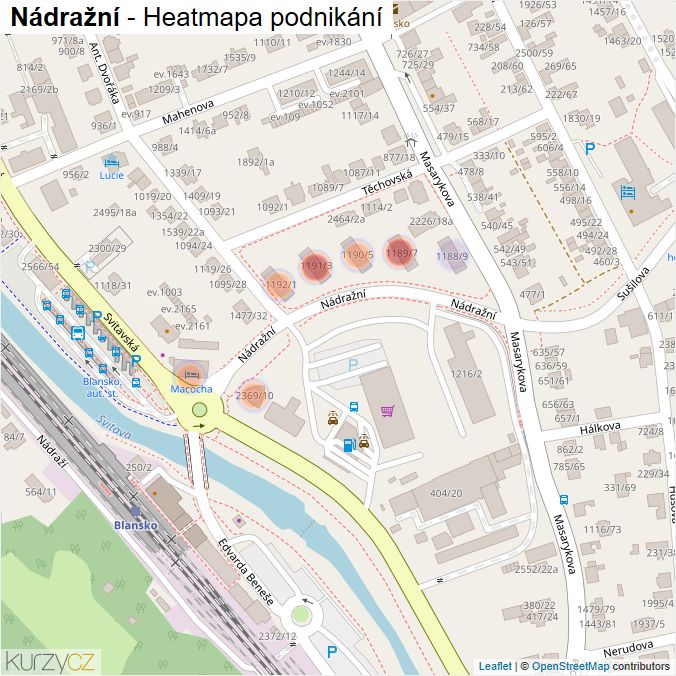 Mapa Nádražní - Firmy v ulici.