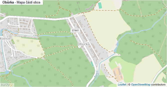 Obůrka - mapa části obce