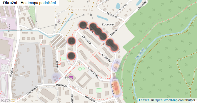 Okružní - mapa podnikání