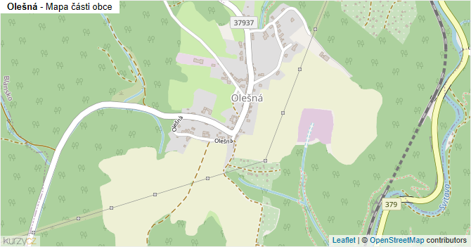Olešná - mapa části obce
