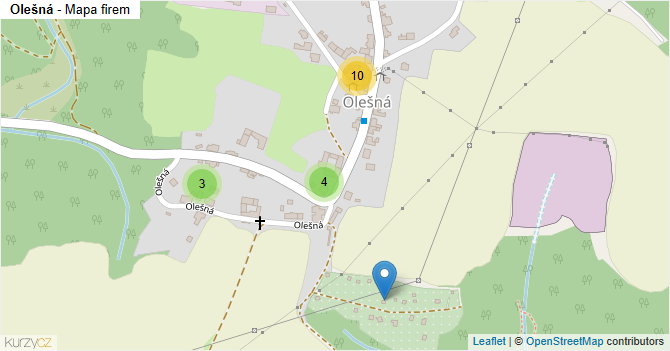 Olešná - mapa firem