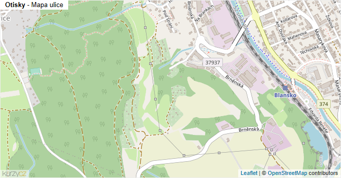 Otisky - mapa ulice