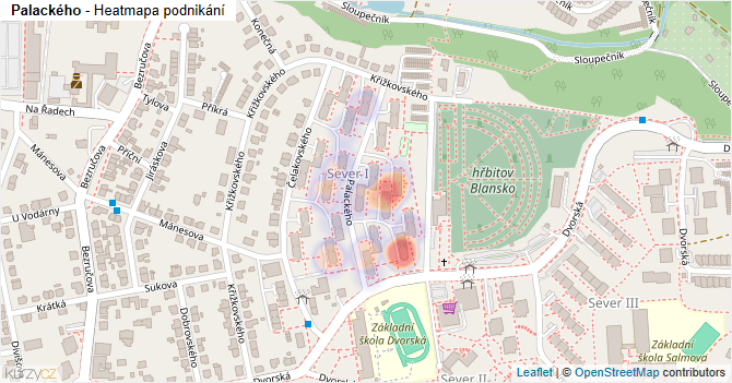Palackého - mapa podnikání