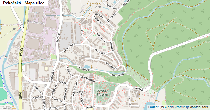 Pekařská - mapa ulice