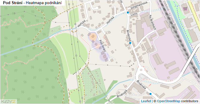 Pod Strání - mapa podnikání
