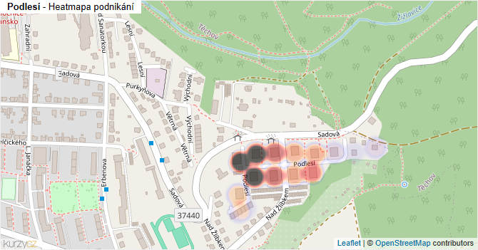 Podlesí - mapa podnikání