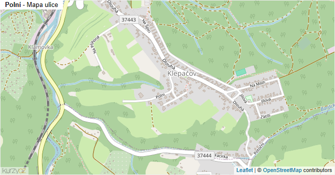 Polní - mapa ulice