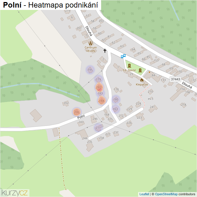Mapa Polní - Firmy v ulici.