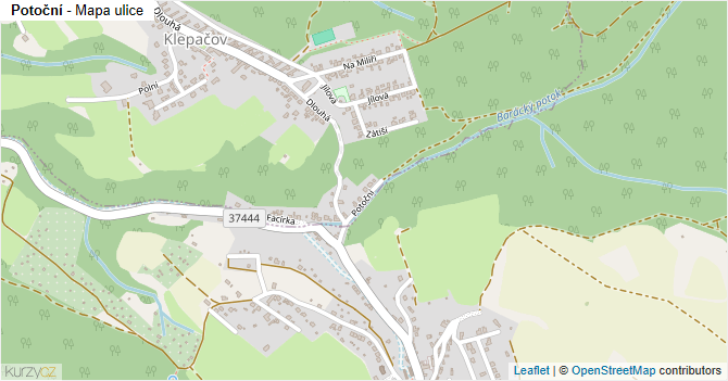 Potoční - mapa ulice