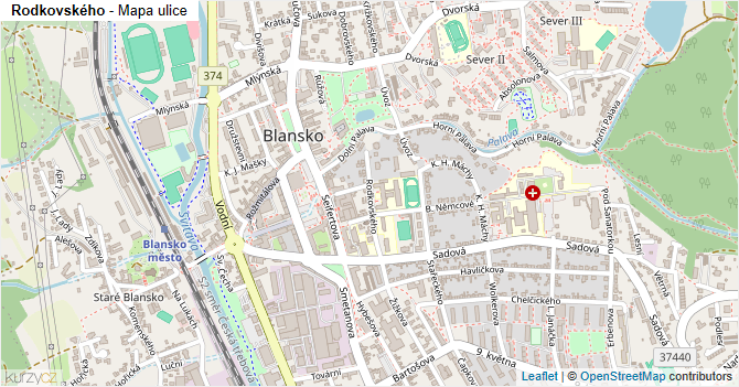 Rodkovského - mapa ulice