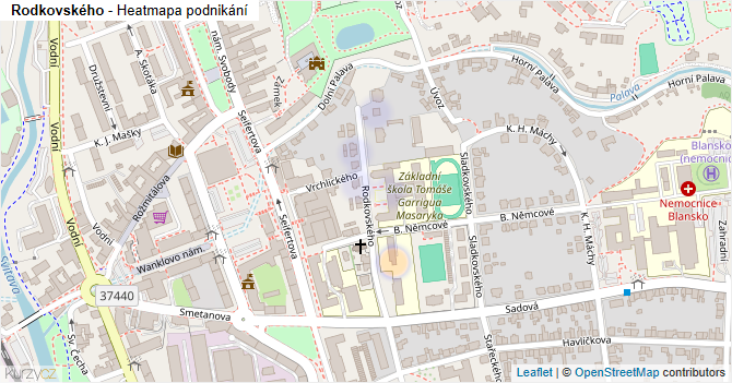 Rodkovského - mapa podnikání