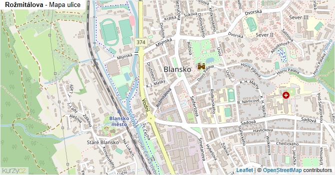 Rožmitálova - mapa ulice