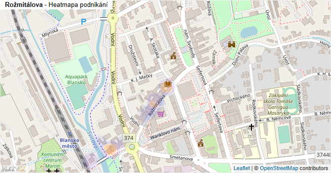 Rožmitálova - mapa podnikání