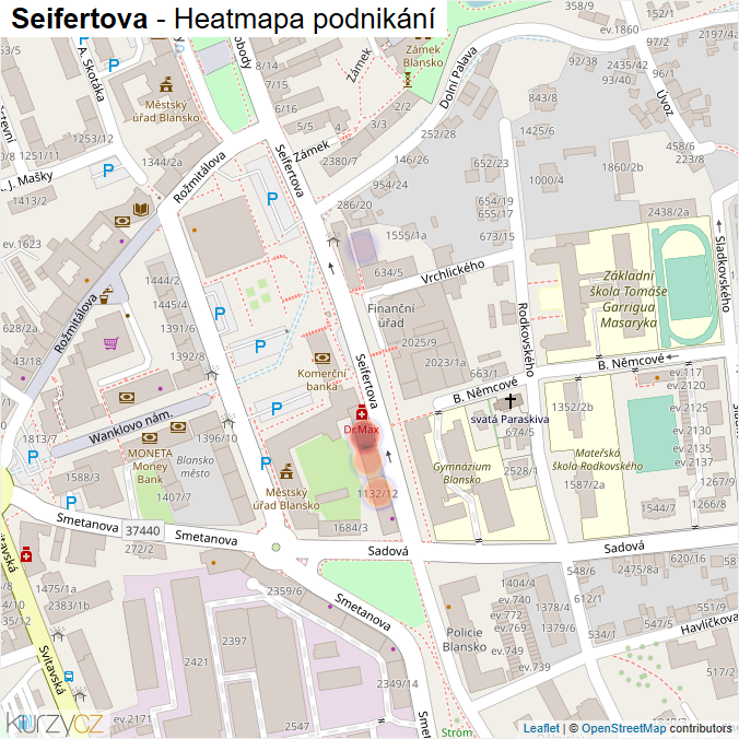 Mapa Seifertova - Firmy v ulici.