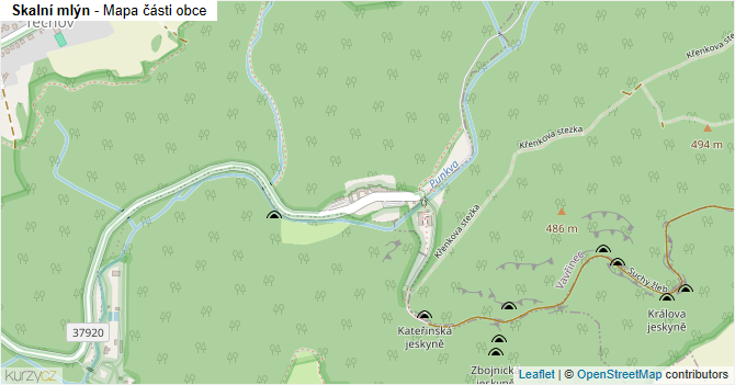 Skalní mlýn - mapa části obce
