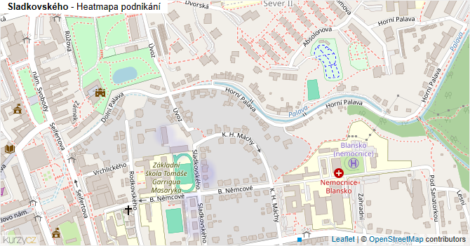 Sladkovského - mapa podnikání