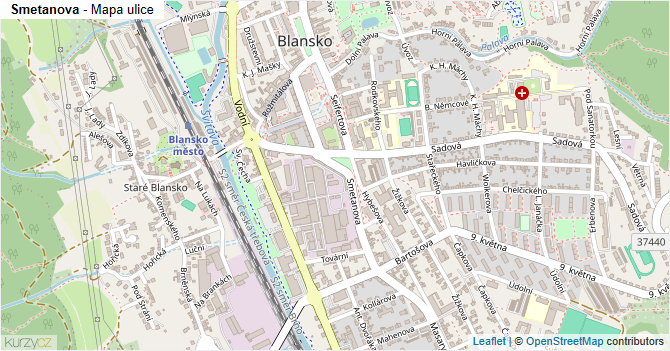 Smetanova - mapa ulice