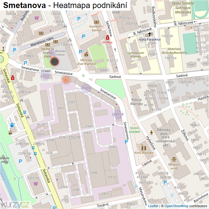 Mapa Smetanova - Firmy v ulici.