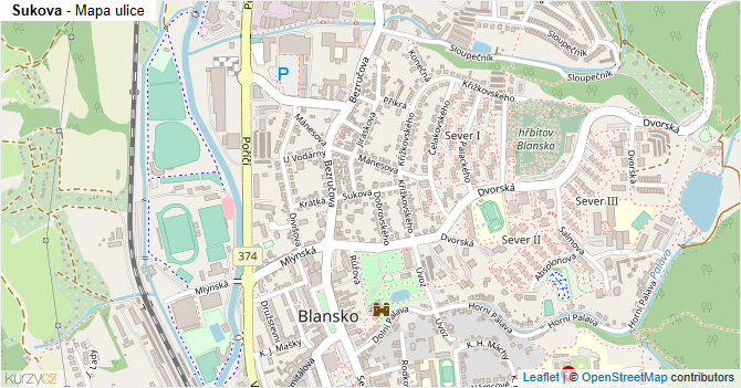 Sukova - mapa ulice