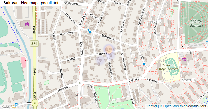 Sukova - mapa podnikání