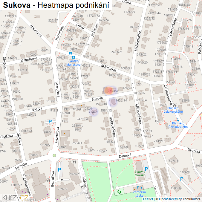 Mapa Sukova - Firmy v ulici.