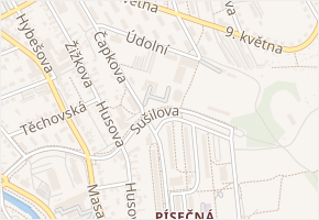 Sušilova v obci Blansko - mapa ulice