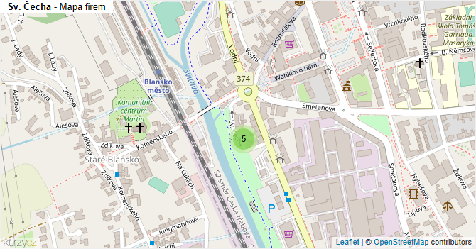 Sv. Čecha - mapa firem