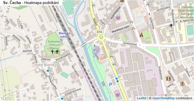 Sv. Čecha - mapa podnikání