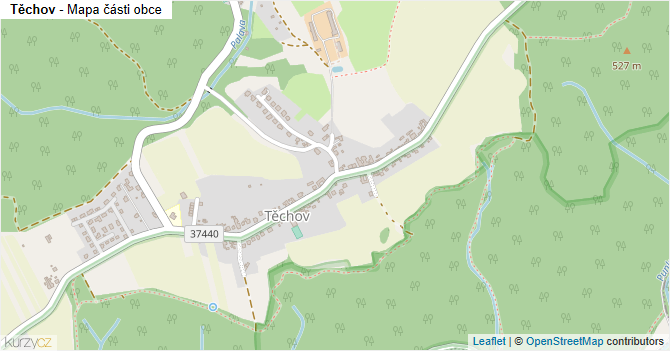 Těchov - mapa části obce
