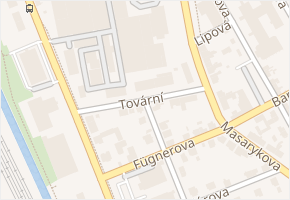 Tovární v obci Blansko - mapa ulice