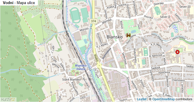 Vodní - mapa ulice
