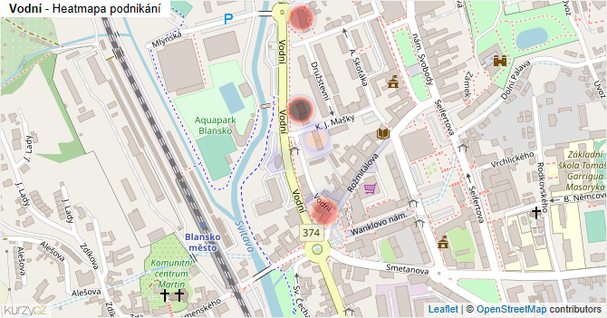 Vodní - mapa podnikání