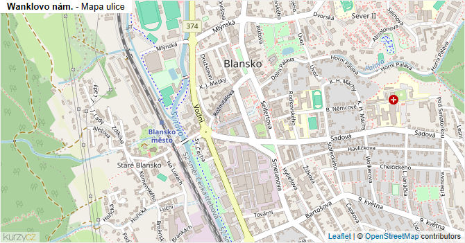 Wanklovo nám. - mapa ulice