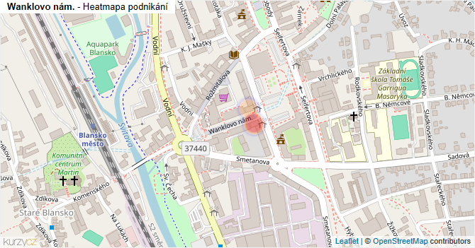 Wanklovo nám. - mapa podnikání