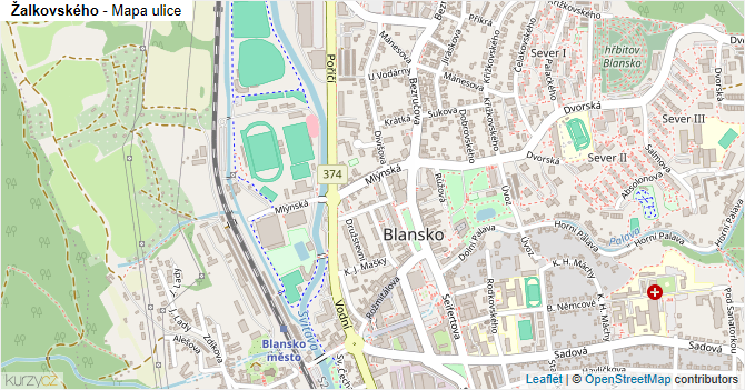 Žalkovského - mapa ulice
