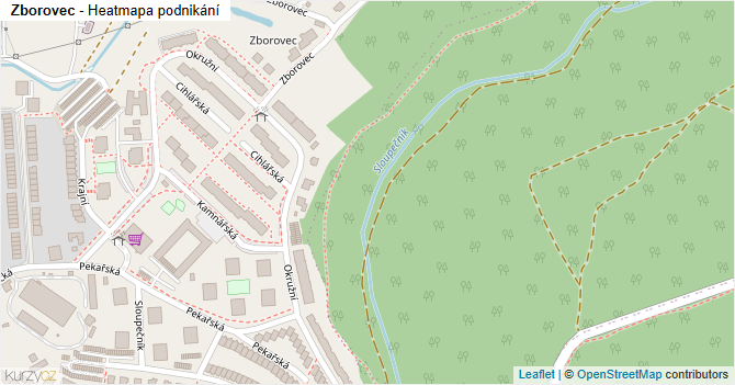 Zborovec - mapa podnikání