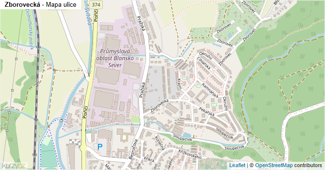 Zborovecká - mapa ulice