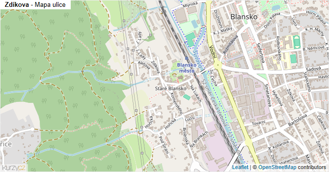 Zdíkova - mapa ulice