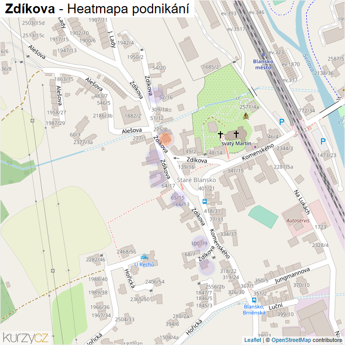 Mapa Zdíkova - Firmy v ulici.