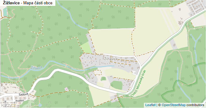 Žižlavice - mapa části obce